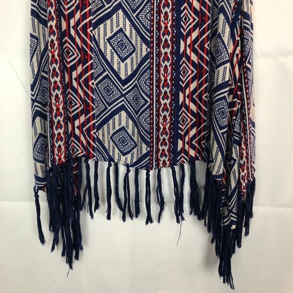 Forever 21 Tank Top Womens Small Fringe Boho Patriotic 4th of July Dainty Flowy - Picture 5 of 10